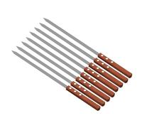 GSV Essentials BBQ Barbecue Skewers, Wooden Handle, Comfortable Grip, Easy Cleaning, Reusable, Long-Lasting Performance, Perfect for Roasting Kebabs, Vegetables, Meat, Seafood, 50cm, (8 Pcs)