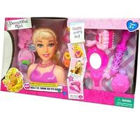 GSV Essentials Beautiful Head Doll Play Set, Pretend Play Make up and Beauty Set, Plastic, Amazing Playset, Wide Range of Hair Styling, Eye Catching Design, 3+ Years