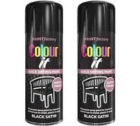 GSV Essentials Black Satin Spray Paint, Quick Drying Paint, Satin Finish, All Purpose Spray Paint for Interior & Exterior, Use on Metal, Plastic & Wood, 250ml (2 PCS)