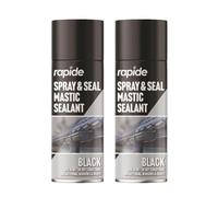GSV Essentials Black Spray and Seal Mastic Sealant, Instant Leakproof Spray, Repairs Crack Roofs and Windows, Suitable For Gutter, Roofs, Windows And Pipes, (2pcs, 300ml)