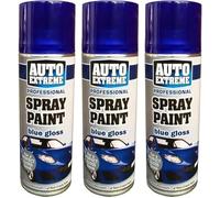 GSV Essentials Blue Gloss Spray Paint, Long-Lasting Protection, Smooth, Lustrous, And Professional-Grade Finish, Both Interior And Exterior Use, Fast Drying Formula, (3PCS)