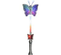 GSV Essentials Colorful LED Butterfly Wand, Light-Up Magic Wand, Perfect for Parties, Costumes, and Celebrations, Silver, Princess Wand, 40cm