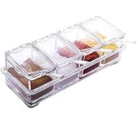 GSV Essentials Crystal Clear Seasoning Box, Transparent And Space Saving Design, Kitchen Organizer, Easy To Clean, Multi-Purpose Storage Set,