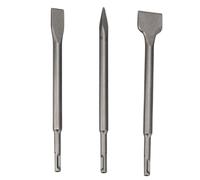 GSV Essentials Drill Chisel Set, Chisel Hammer, Flat Design, Heat Resistant, Heavy Duty Construction, Ideal Use for Breaking Concrete and Brick, Slitting, Wiring, Set of 3