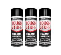GSV Essentials Enamel Black Matt Spray Paint, Quick-Drying, DIY Projects, Ideal for Metal, Wood, Plastic, Easy to Apply, Interior And Exterior Use, 400ml, (3 Pcs)