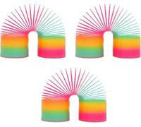GSV Essentials Expandable Neon Magic Spring, Rainbow Bouncy Stretchy Slinky, Multicolour Fidget Mini Toys, Fun Kids Party Supplies, Plastic (3 PCS)