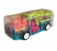 GSV Essentials Gear Light Bus, Transparent Design, Light & Sound Effect, 360° Rotating Mechanical Gear, Durable Construction, Interactive Play, Multi-Colour