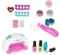 GSV Essentials Girls Nail Art Studio, DIY Manicure Set for Kids with Nail Dryer, Polishes, Glitter, Stickers & Tools, 15-Piece Creative Beauty Kit for Girls Ages 5+,