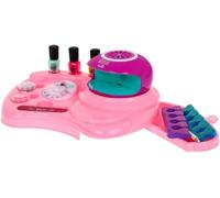 GSV Essentials Girls Nail Art Studio, DIY Manicure Set for Kids with Nail Dryer, Polishes, Glitter, Stickers & Tools, 15-Piece Creative Beauty Kit for Girls Ages 5+,