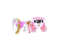GSV Essentials Horse & Carriage Play Set, Fairy Tale Princess Cindrella Style with Accessories, 3D Dazzling Lights and Music, Changes Music with Movement