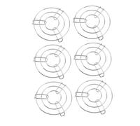 GSV Essentials Hot Pan Pot Stands, Stainless Steel Round Cooker Steamer Rack, kitchen Tool, Convenient for Cooking, Trivet, Protect Household Surfaces, Silver Trivet (6 PCS)