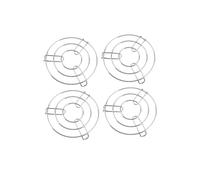 GSV Essentials Hot Pan Pot Stands, Stainless Steel Round Cooker Steamer Rack, kitchen Tool, Convenient for Cooking, Trivet, Protect Household Surfaces, Silver Trivet (4 PCS)