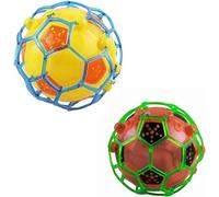 GSV Essentials Jumping Joggle Bopper Ball, Electric Light Football, LED Flash Bouncing Ball, Children's Music Toys, Eye-catching Glowing Effect, Funny Magic Ball (2 PCS)