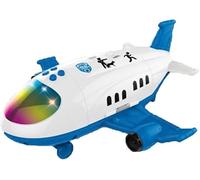 GSV Essentials Kids Electric Musical Airplane Toy, Lights and Sound, Bump and Go Action, Educational and Fun, Colorful LED Lights, Realistic Design, (Blue)