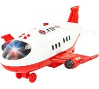 GSV Essentials Kids Electric Musical Airplane Toy, Lights and Sound, Bump and Go Action, Educational and Fun, Colorful LED Lights, Realistic Design, (Red)