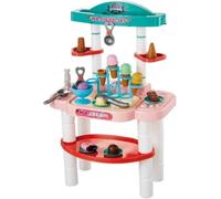 GSV Essentials Kids Ice Cream Shop Playset, Interactive Pretend Ice Cream Stand for Kids, Educational Role Play Dessert Station Toy with Scoops, Cones, Bowls & Utensils,