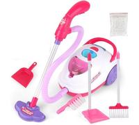 GSV Essentials Kids Toy Vacuum Cleaner Hoover With Accessories, Battery Operated, Vibrant Colour, Educational And Fun, Cleaning Pretend Play Set, Promotes Fine Motor Skills