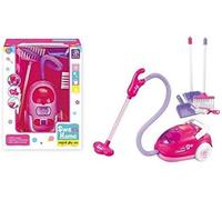 GSV Essentials Kids Vacuum Cleaner Hoover With Dust Pan And Brush, Bright Colour, Cleaning Toy Playset, Imaginative Play, Educational And Fun Toy