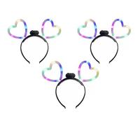 GSV Essentials LED Heart Headband for Kids, Light-Up Glow Party Accessory with Batteries Included, Fun Costume & Dress-Up Hairband for Girls. (3 PCS)
