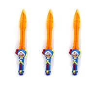 GSV Essentials LED Light Up Sword Toy with Cartoon Character Handle, Flashing Glow Lights & Sound Effects, Battery Operated Kids Light Sword Toy for Boys and Girls Party Costume Toy, (3 Pcs)