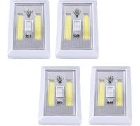 GSV Essentials Light Switch - Battery Operated, Cordless, Wireless Light, COB LED Technology, Work Lights for Office, Showroom, Studio, Shop, Home, Handy Light (4 PCS)