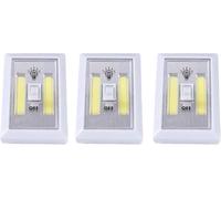 GSV Essentials Light Switch - Battery Operated, Cordless, Wireless Light, COB LED Technology, Work Lights for Office, Showroom, Studio, Shop, Home, Handy Light (3 PCS)