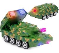 GSV Essentials Mini Military Toy Tank, Battery Operated, Lights & Sounds, Imaginative Play, Realistic Design, Lightweight, Encourages Creativity, Strategic Thinking