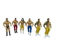 GSV Essentials Mini Wrestling Action Figure Toy, Realistic Superstar Figures, Hand-Eye Coordination, Action Figure For Collectors And Display, Imaginative Play, (6 Pcs)