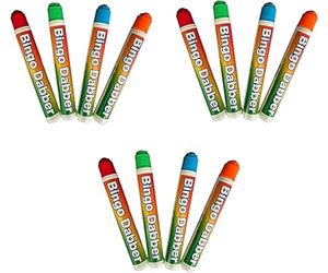 GSV Essentials Multicolour Bingo Dabber Dot Marker Pens, Bold, Eye-Catching Colours, Excellent For Classroom Learning, Party Games, Bingo Nights, Or Even Decorating Holiday Cards (12 Pcs)