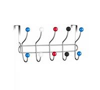 GSV Essentials Multicolour Over Door Hanger for Clothes, Heavy Duty Construction, Modern Design, Space-Saving, Easy to Install, Ideal for Coat, Towel, Robe, Purse, Keys, 10 Hooks