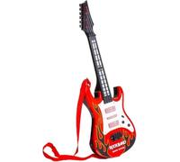 GSV Essentials Music Toy Guitar with Lights, Battery Operated, Learning Toy for Kids, Rock Band Guitar for Boys and Girls, Red and Black