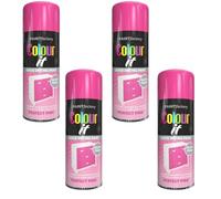 GSV Essentials Perfect Pink Aerosol Spray Paint, Gloss Finish, Quick Drying, Bright Colour, Durable And Long Lasting, Interior Exterior Use On Metal, Plastic, Wood, 250ML (4PCS)