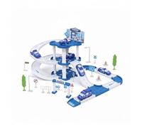 GSV Essentials Police Parking Lot Playset for Kids, Educational Building Set, Durable and Lightweight, DIY Assembly Toy with Spiral Tracks, Police Cars & Accessories, 55-Piece