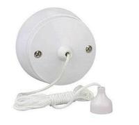 GSV Essentials Pull Cord Light Switch, Pull Cord Switch with Chain, Round Ceiling Pull Cord Light Switch 2 Way 6 Amp - Ideal for Bathrooms and Utility Rooms - White
