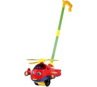 GSV Essentials Pull Hand Push Airplane Toy, Promotes Hand-Eye Coordination, Simple Push-And-Pull Mechanism, Easy To Use, Gift Idea For Kids, (Red)