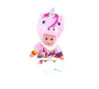 GSV Essentials Rainbow Design Doll for Girls, Musical Soft Stuffed Collectible Toy, Mini Dress-Up Outfit, Cute & Colorful Plush Doll for Kids, Birthday Gift, Party Favor, & Playtime Fun (Pink)