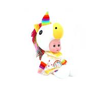 GSV Essentials Rainbow Design Doll for Girls, Musical Soft Stuffed Collectible Toy, Mini Dress-Up Outfit, Cute & Colorful Plush Doll for Kids, Birthday Gift, Party Favor, & Playtime Fun (Yellow)