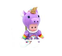 GSV Essentials Rainbow Design Doll for Girls, Musical Soft Stuffed Collectible Toy, Mini Dress-Up Outfit, Cute & Colorful Plush Doll for Kids, Birthday Gift, Party Favor, & Playtime Fun (Purple)