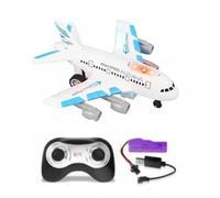 GSV Essentials Remote Control Aeroplane Toy for Kids, Aerobus Simulation RC Plane with Flashing Lights & Sounds, Easy Remote Operation, Rechargeable Battery, Educational Toy for Boys & Girls, (Blue)