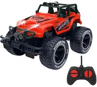 GSV Essentials Remote Control Jeep, Easy-To-Use Controls, USB Cable, Durable Construction, Rechargeable Battery, LED Lights, Ideal For Both Outdoor and Indoor Play, (Red)