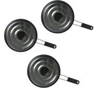 GSV Essentials Ring Pan Mat Hob, Heat Diffuser for Induction Cooktop, Tiny Holes to Effectively Prevent Splash, Flame Guard for Gas, Stove, Cooktop, Black (3 PCS)
