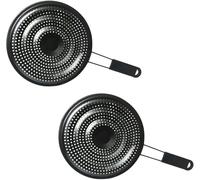 GSV Essentials Ring Pan Mat Hob, Heat Diffuser for Induction Cooktop, Tiny Holes to Effectively Prevent Splash, Flame Guard for Gas, Stove, Cooktop, Black (2 PCS)