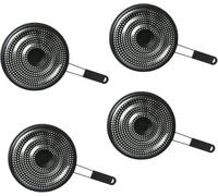 GSV Essentials Ring Pan Mat Hob, Heat Diffuser for Induction Cooktop, Tiny Holes to Effectively Prevent Splash, Flame Guard for Gas, Stove, Cooktop, Black (4 PCS)