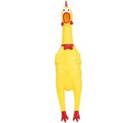 GSV Essentials Rubber Chicken Toy, Squeezing Squawking Toy, Vibrant Design, Durable Construction, Chew Toy For Pet, Portable And Lightweight, Multipurpose, Yellow Colour