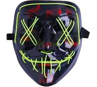 GSV Essentials Scary LED Halloween Mask, Light Up Mask, Party Mask, Comfortable and Lightweight Design, Masks for Men Women Kids, (Yellow Black)