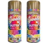 GSV Essentials Sparkle Glitter Spray Paint, Gold Shimmer Finish, Quick-Drying, Adds a Dazzling Effect for Crafts, Art, Décor, and DIY Projects, Easy to Use, 200ml (Pack of 2)