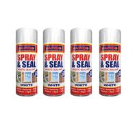 GSV Essentials Spray & Seal White Mastic Sealant, Instant Waterproof Leak Fix for Gutters, Roofs, Windows, Pipes & Outdoor Repairs, 300ML (4)