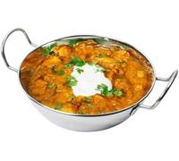 GSV Essentials Stainless Steel Balti Kadai, Durable and Long-Lasting, Versatile, Curry Bowel and Indian Cuisine, Rust-Resistant, Dishwasher Safe, Round Design, (13cm) (13cm)