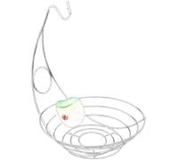 GSV Essentials Stainless Steel Fruit Basket with Banana Hanger, Fruit Stand, Elegant Design, Easy to Clean, Durable Construction, Lightweight, Multi-Purpose Use