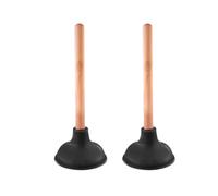 GSV Essentials Toilet Plunger with Wooden Handle, Ensuring Long-Lasting Use, Effective Unclogging Action, Clearing Blockages, Easy to Clean, Toilets, Sinks, Drains, Comfortable, (2 Pcs)